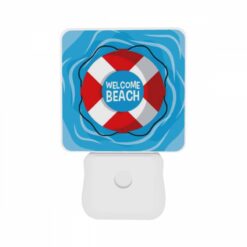 Night Light Set Of 2, A Red And White Lifeboat With The Words "Welcome Beach" Written On It. -Acrylic Night Light Shop b59506c828a1ddcbf5df4943c40a657a74fafbea