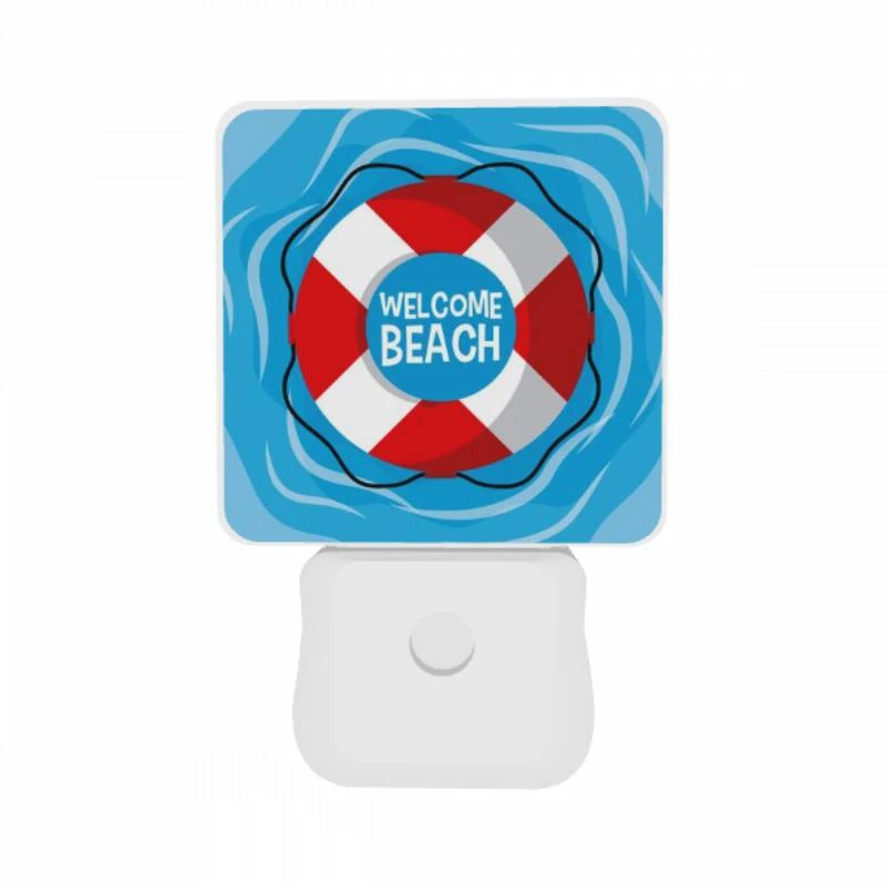 Night Light Set of 2, A red and white lifeboat with the words "Welcome Beach" written on it. Night Light Set Of 2, A Red And White Lifeboat With The Words "Welcome Beach" Written On It. -Acrylic Night Light Shop b59506c828a1ddcbf5df4943c40a657a74fafbea