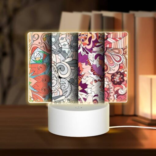 Rectangular Acrylic Night Light, Four Different Colored Designs Of A Flower. -Acrylic Night Light Shop b6244ac54b99cc7398187380cce3bb38f7715d92