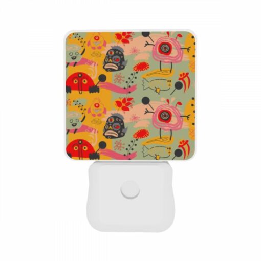 Night Light Set Of 2, A Colorful And Whimsical Pattern Featuring A Variety Of Animals And Objects. -Acrylic Night Light Shop b634a2c3ab6dde1f8a10be34334bcbce373270a2