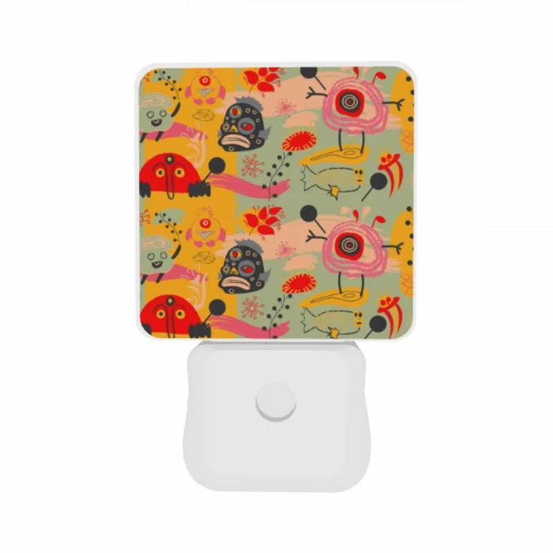 Night Light Set of 2, A colorful and whimsical pattern featuring a variety of animals and objects. Night Light Set Of 2, A Colorful And Whimsical Pattern Featuring A Variety Of Animals And Objects. -Acrylic Night Light Shop b634a2c3ab6dde1f8a10be34334bcbce373270a2