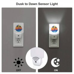Night Light Set Of 2, A Blue And Orange Logo Of A Beach With Palm Trees. -Acrylic Night Light Shop b63879a8a8228fda62c91ba2877cf054dc90265f