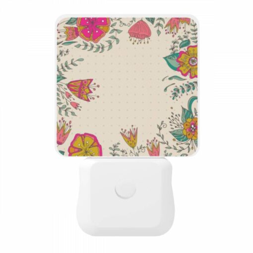 Night Light, A Colorful Floral Pattern Is Displayed On A White Background. -Acrylic Night Light Shop b6687d6406227618ce12d3252f37ddd19b07f3d5