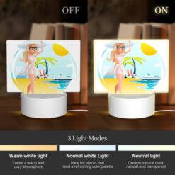 Rectangular Acrylic Night Light, A Woman In A White Dress Is Standing On A Beach -Acrylic Night Light Shop b71b9cfa8edf4358a88356d6f1cdbbe2def062bd