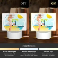 Rectangular Acrylic Night Light, A Woman In A White Dress Is Standing On A Beach 2 Rectangular Acrylic Night Light, A Woman In A White Dress Is Standing On A Beach -Acrylic Night Light Shop b71b9cfa8edf4358a88356d6f1cdbbe2def062bd