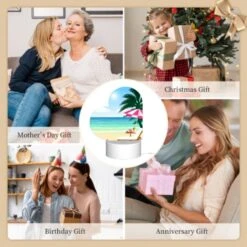 Love Acrylic Night Light, A Beach Scene With A Pink And White Umbrella -Acrylic Night Light Shop b72542b7281810db1e3425bd742324a7d89f4d2e