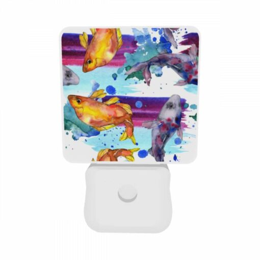 Night Light Set Of 2, A Painting Of Fish In A Water Setting. -Acrylic Night Light Shop b80edf647a2982c60bda66559019ed578aab96d8