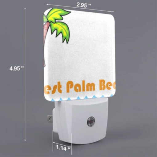Night Light Set Of 2, A Cartoon Drawing Of A Palm Tree And The Words "West Palm Beach" On A White Background. -Acrylic Night Light Shop b836f943ce9831be4395a738d72e5b6049830d49