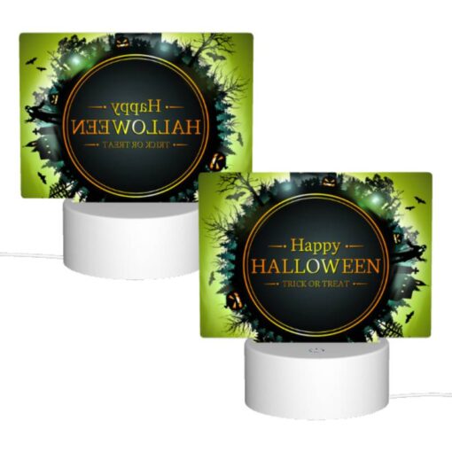 Rectangular Acrylic Night Light, A Round Sign With A Halloween Theme. -Acrylic Night Light Shop b965b4864439f710e55decfbdeeb8c22e2498744