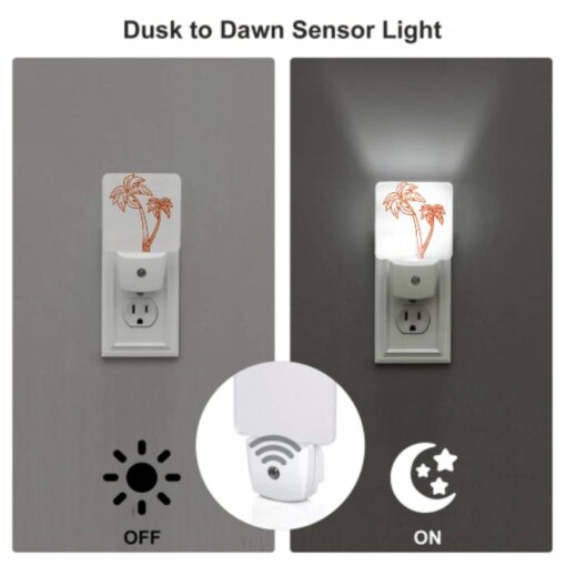 Night Light Set Of 2, A Drawing Of A Palm Tree With A Brown Trunk. -Acrylic Night Light Shop ba6652018619f6ab41431e654423c1ec24412f3c