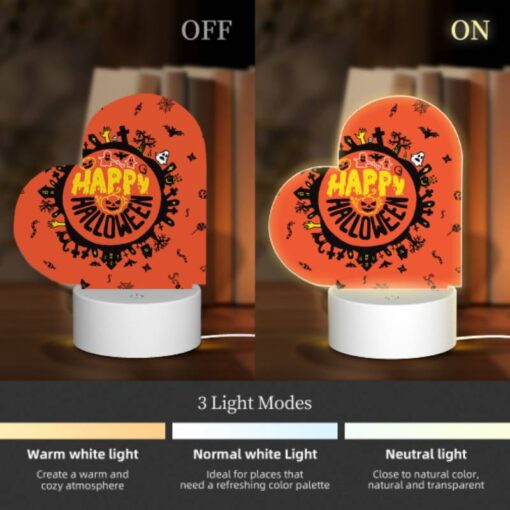 Love Acrylic Night Light, A Round Orange Sign With A Happy Halloween Message. -Acrylic Night Light Shop baacb637a917dd39c25caa5ef83e224f439c7ba7