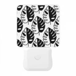 Night Light, A Pattern Of Leaves With A Black And White Background. -Acrylic Night Light Shop bab931a95b7ed1f84dcf8d054b9f96e101d6c3e0