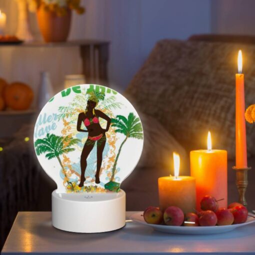 Round Acrylic Night Light, A Woman In A Bikini Poses For A Poster Advertising Rio De Janeiro. -Acrylic Night Light Shop bbc205fed5b6d101b18386764079f8a4733d6c31