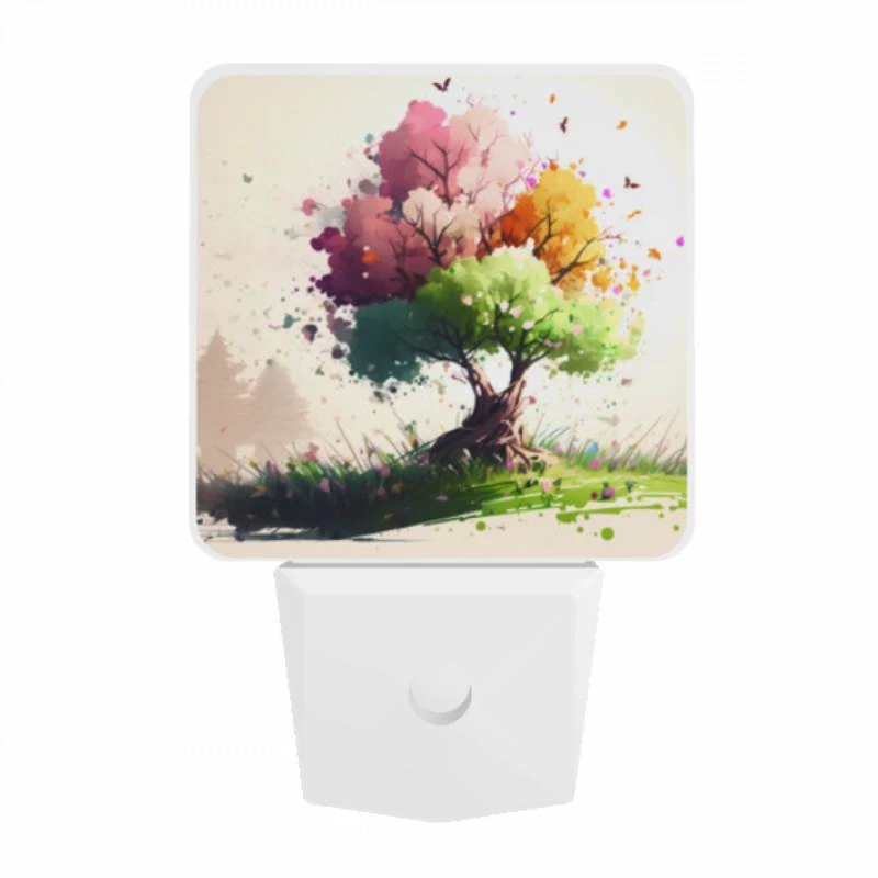 Night Light, A tree with a trunk and roots is surrounded by colorful butterflies. Night Light, A Tree With A Trunk And Roots Is Surrounded By Colorful Butterflies. -Acrylic Night Light Shop bbef09cb6fb81de63c4cde6693fe29d85d76956d