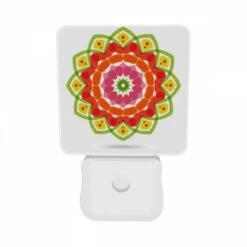 Night Light Set Of 2, A Colorful Flower With Green And Orange Colors. -Acrylic Night Light Shop bca041a5f96b7886f6366f334fc12fcdfd4fde8b