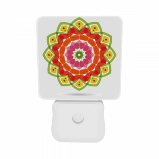 Night Light Set Of 2, A Colorful Flower With Green And Orange Colors. -Acrylic Night Light Shop bca041a5f96b7886f6366f334fc12fcdfd4fde8b