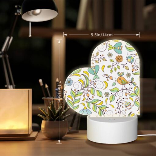 Love Acrylic Night Light, A Colorful Floral Pattern With A Bird In The Center. -Acrylic Night Light Shop bce771af59da11c895f5eba4abd0a62d63413fea