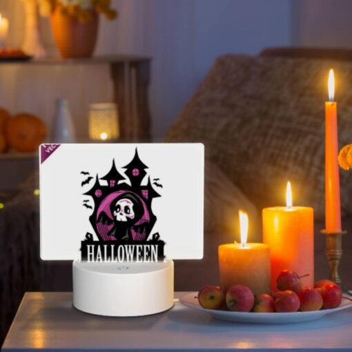 Rectangular Acrylic Night Light, A Black And White Halloween Logo. -Acrylic Night Light Shop bceb44a0ac2d2da8143c71d25d7defc8b491b782