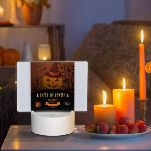 Rectangular Acrylic Night Light, A Poster Advertising A Halloween Party With A Zombie Theme. -Acrylic Night Light Shop bd403b3a6508c3785e34f35da165cbacf2500dc4