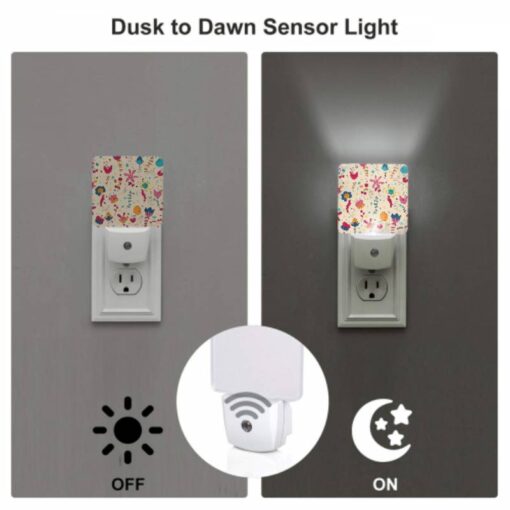 Night Light Set Of 2, A Colorful Floral Pattern With A Variety Of Flowers And Leaves. -Acrylic Night Light Shop bdae0a3f34489dc2a5478367e138f186756912e3