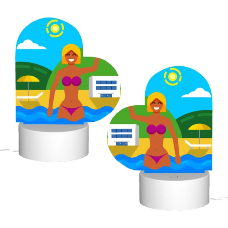 Love Acrylic Night Light, A woman in a bikini is waving at the camera while standing in the ocean. Love Acrylic Night Light, A Woman In A Bikini Is Waving At The Camera While Standing In The Ocean. -Acrylic Night Light Shop bdf02ab6c5137aadeb893804d97187ce9fc78f50