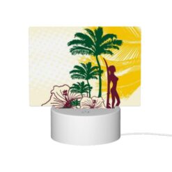 Rectangular Acrylic Night Light, A Woman Is Standing In Front Of A Palm Tree. -Acrylic Night Light Shop be688a6e75303b442ed807ae167ad2f2139dfba0