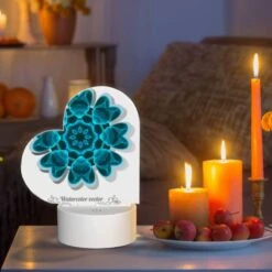 Love Acrylic Night Light, A Blue And White Flower With A Blue Background. -Acrylic Night Light Shop bee75fe0c5bf0d70668c612fce4cf36fee1a2549