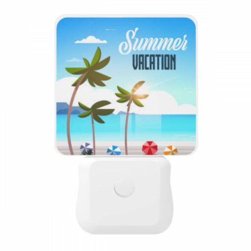 Night Light, A Colorful Beach Scene With Palm Trees And A Blue Ocean. -Acrylic Night Light Shop bf7939e033ee2a03731d0bd02d830e21254422b3