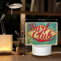 Rectangular Acrylic Night Light, A Surf Club Logo With A Palm Tree And The Words "California.". -Acrylic Night Light Shop bf7bfdfcf031bd63136d612a71b292a2fe345f01