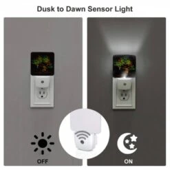 Night Light Set Of 2, A Woman Is Sitting In A Tree With A Colorful Background. -Acrylic Night Light Shop bf89a8f0fab1d1e67d00dcddf9e03c73a66ed649