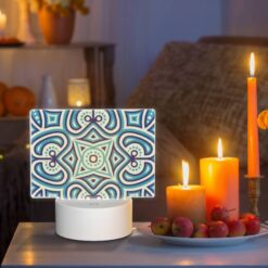 Rectangular Acrylic Night Light, A Blue And White Patterned Design. -Acrylic Night Light Shop bf97cd139456d7d7da19939471fe71e820f712ce