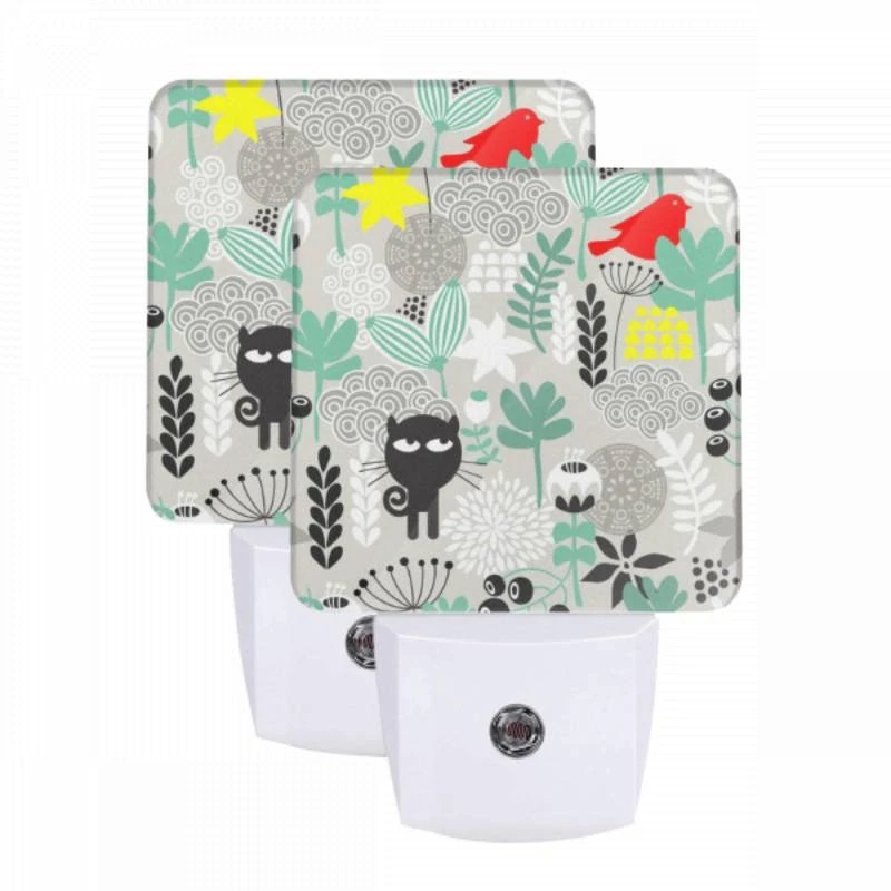 Night Light Set of 2, A black cat with a yellow bird on its head. Night Light Set Of 2, A Black Cat With A Yellow Bird On Its Head. -Acrylic Night Light Shop bf9942cf8b29f5518df9688901c85aed5a30a00d