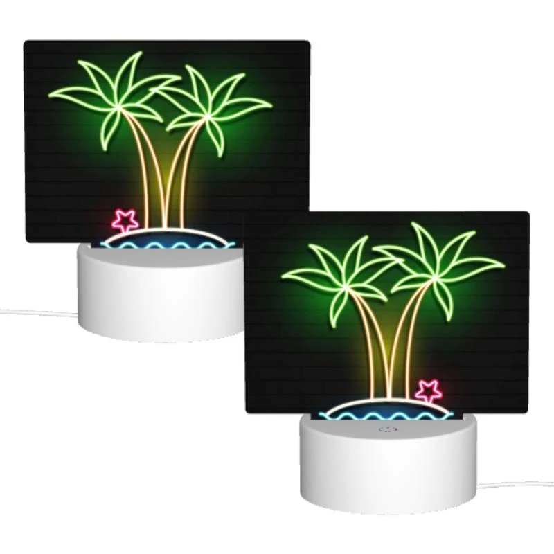 Rectangular Acrylic Night Light, A neon sign of palm trees and a star. Rectangular Acrylic Night Light, A Neon Sign Of Palm Trees And A Star. -Acrylic Night Light Shop bfd397c130fff571acefa7641bf521cde8e0009f