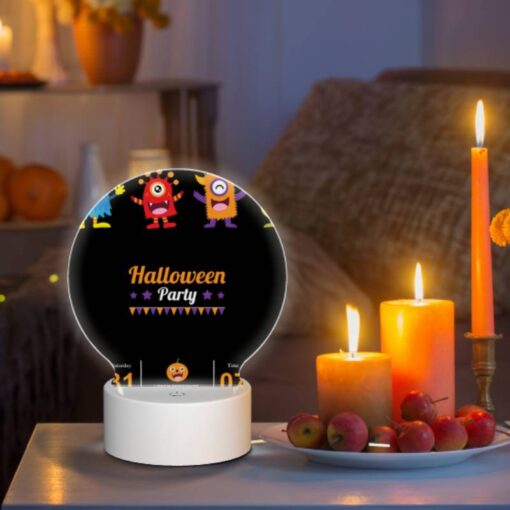 Round Acrylic Night Light, A Flyer For A Halloween Party. -Acrylic Night Light Shop bfe21e79c42ff8b398f18b495863e9a4d10a216d