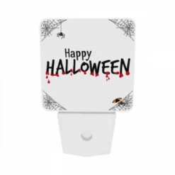 Night Light Set Of 2, A Spider Web With The Words "Happy Halloween" Written In Red. -Acrylic Night Light Shop c0068fe1891362fda757a15d3795dce2506f744a