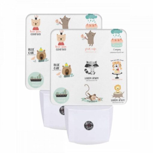 Night Light Set Of 2, A Collection Of Cartoon Animal Logos -Acrylic Night Light Shop c045b3ed39a8368dc24e14fc8d94ebc3fbc17564