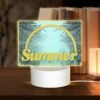 Rectangular Acrylic Night Light, A Sunny Day With A Yellow Circle In The Middle.