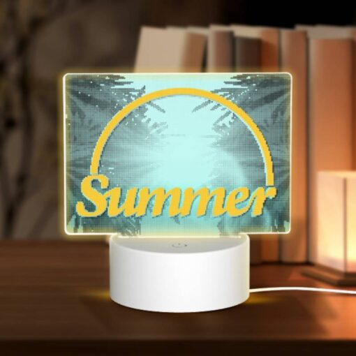 Rectangular Acrylic Night Light, A Sunny Day With A Yellow Circle In The Middle. -Acrylic Night Light Shop c07502a4c413a16825a7f99a39602620b0a3ae96