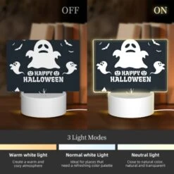 Rectangular Acrylic Night Light, A Ghost Is Shown With The Words "Happy Halloween" Written Below It. 2 Rectangular Acrylic Night Light, A Ghost Is Shown With The Words "Happy Halloween" Written Below It. -Acrylic Night Light Shop c0b8382cadd85b590d48610f12c308180415712c