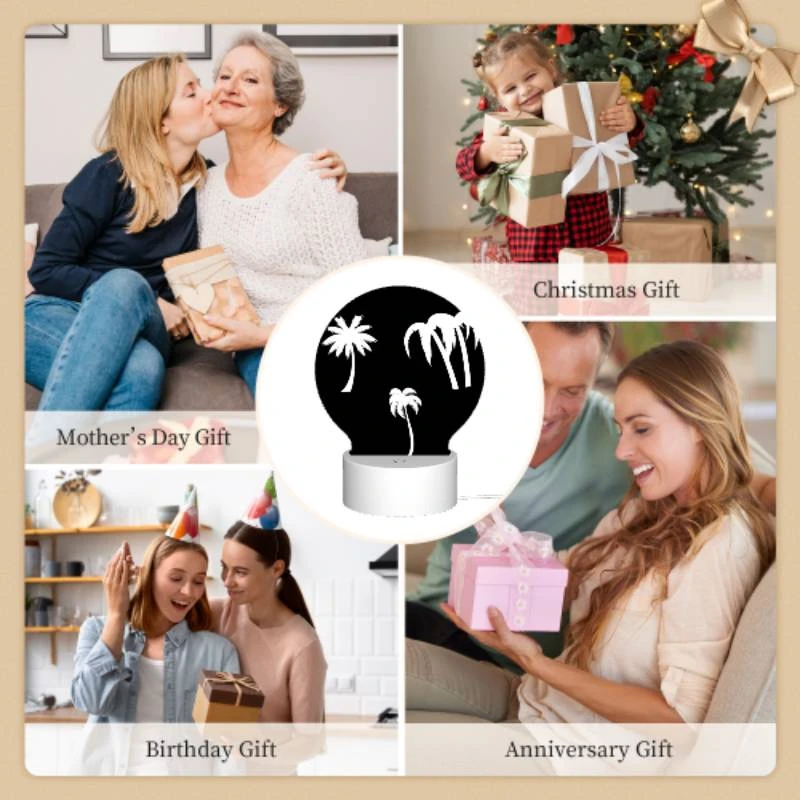 Round Acrylic Night Light, Three palm trees are shown in silhouette against a black background. Round Acrylic Night Light, Three Palm Trees Are Shown In Silhouette Against A Black Background. -Acrylic Night Light Shop c0c54beffb775aaf7a79cc0421a84f3bbed1e710