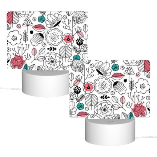 Rectangular Acrylic Night Light, A Colorful Floral Pattern With Pink -Acrylic Night Light Shop c0d5e66a7bfbbd61cdd7d0e9e71d75d99561cde4