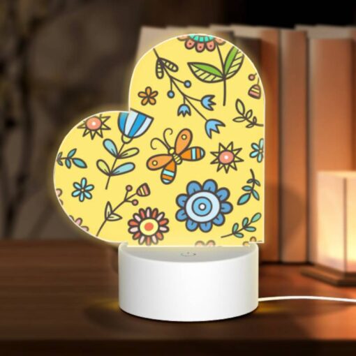 Love Acrylic Night Light, A Colorful Flower Pattern With Yellow Background. -Acrylic Night Light Shop c159bf7f4262c659c504a62aec4792fb58505c58