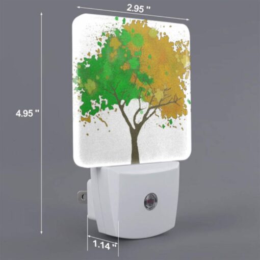 Night Light Set Of 2, A Tree With Green And Yellow Leaves. -Acrylic Night Light Shop c16c1b7a1d41f484ebc3f7b9cd2a068ac0b9fe53
