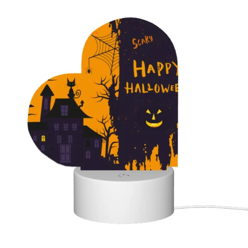 Love Acrylic Night Light, A spooky Halloween scene with a haunted house and a spider web. Love Acrylic Night Light, A Spooky Halloween Scene With A Haunted House And A Spider Web. -Acrylic Night Light Shop c171ecba260c68f7b61040551ff02e670dd6b821