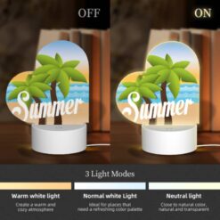 Love Acrylic Night Light, A Cartoon Image Of A Palm Tree And The Word "summer" On A Beach. -Acrylic Night Light Shop c2b3290777f30e0c488c16d64ad9a97a40af7678