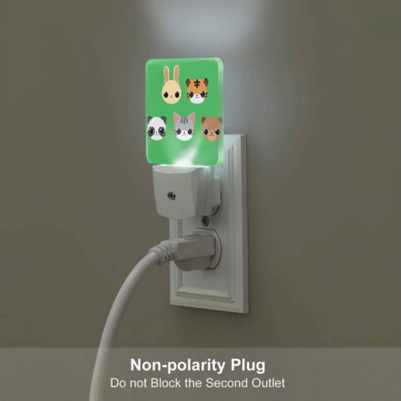 Night Light Set of 2, Five different animal heads are shown on a green background. Night Light Set Of 2, Five Different Animal Heads Are Shown On A Green Background. -Acrylic Night Light Shop c3309fc14c33958281bede10284e1bcc88bb9966