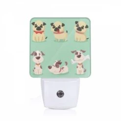 Night Light, A Series Of Cartoon Dogs With Different Expressions.
