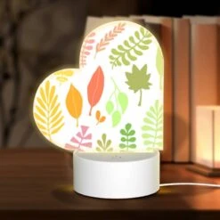 Love Acrylic Night Light, A Collection Of Leaves In Various Colors.