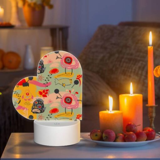 Love Acrylic Night Light, A Colorful And Whimsical Pattern Featuring A Variety Of Animals And Objects. -Acrylic Night Light Shop c40d3087e21bca71ed82ae14942251f2c84f2a90