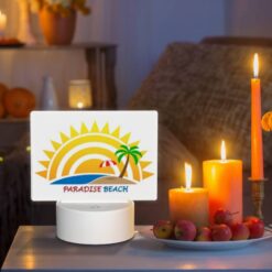 Rectangular Acrylic Night Light, A Sunny Beach With A Palm Tree And A Red Umbrella. -Acrylic Night Light Shop c42d85d9ec331e5c59c450868e62710091f31c16